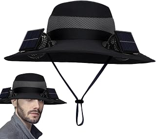 Solfanshatt | Solhatt med dubbla solfläktar | UV-skydd, solskydd chefsskydd, varmt väder mode för män vandrar, k