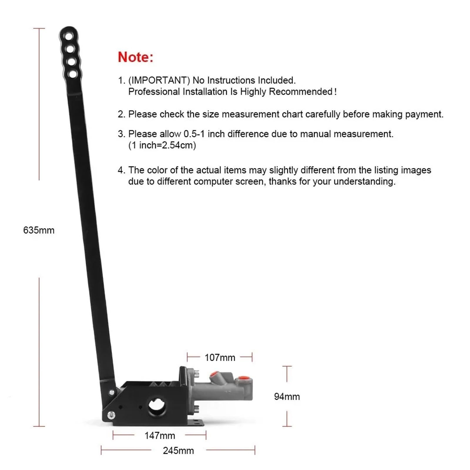 Dźwignia Hamulca Ręcznego Samochodu Dźwignia hamulca ręcznego Drift E Brake Aluminium 63 cm Uniwersalny długi hamulec ręczny do samochodu Honda