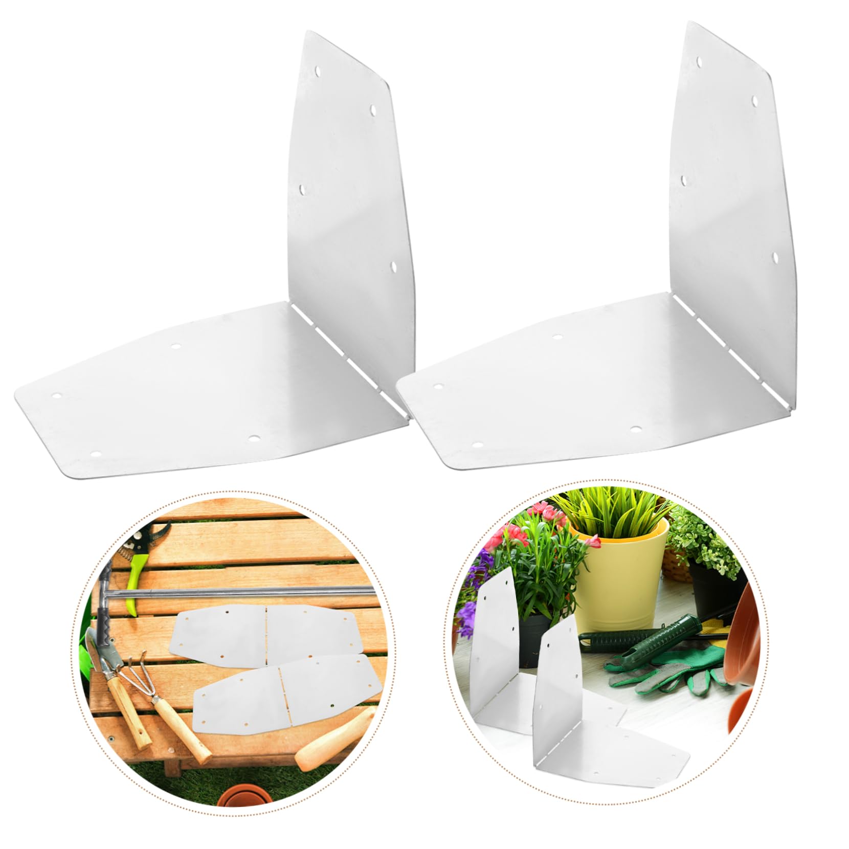 POPETPOP Staffe Angolari per Aiuole Rialzate in Metallo Argento, Design Svasato, Facili da Installare, per Letti da Giardino e Tavoli in Legno | Design Svasato, Uso per Mobili e Librerie, Supporto Robusto e Installazione Semplice