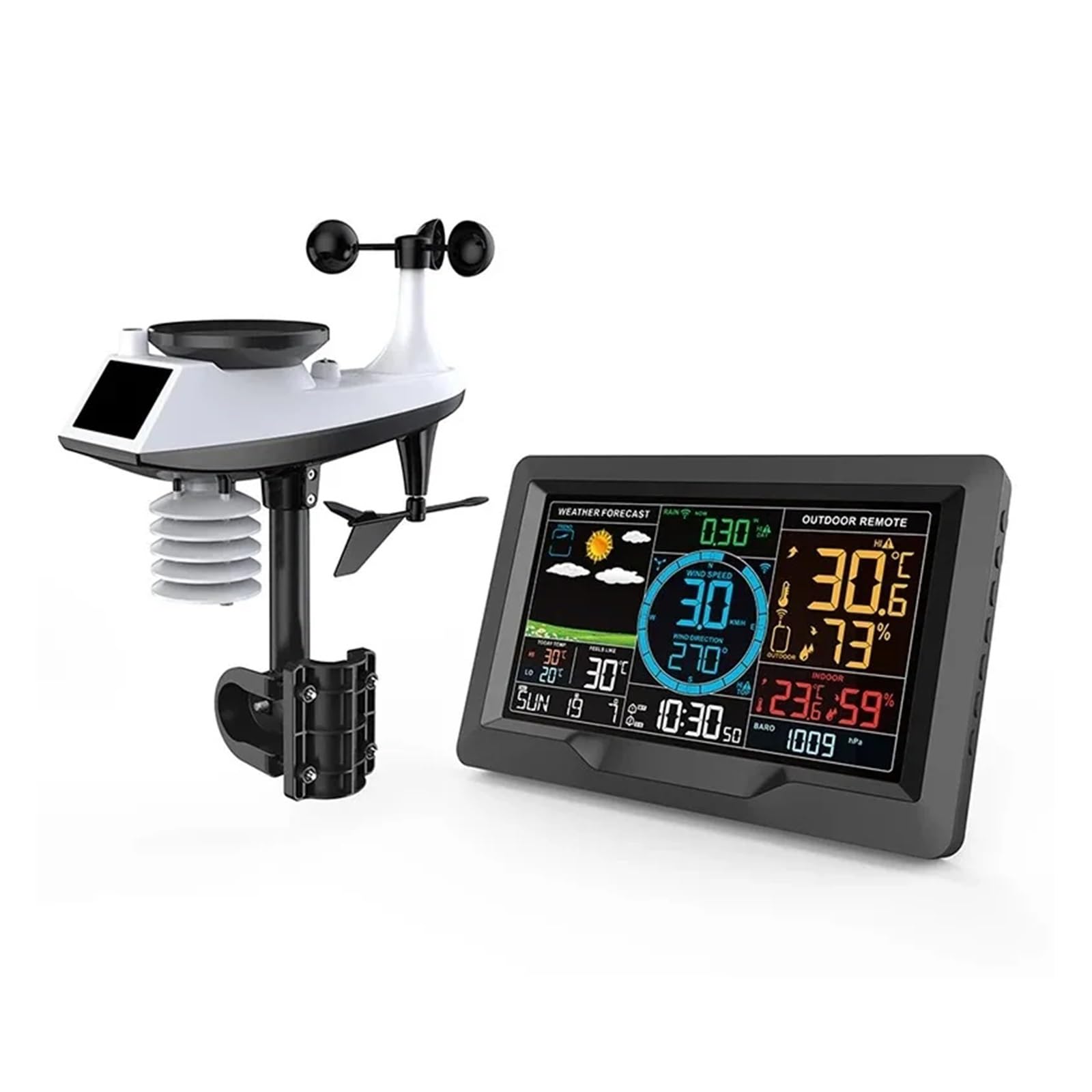 FJ3390A Multifunction Professional Digital Weather Station Wireless Forecast Clock Temperature Wind Speed Rain Detection
