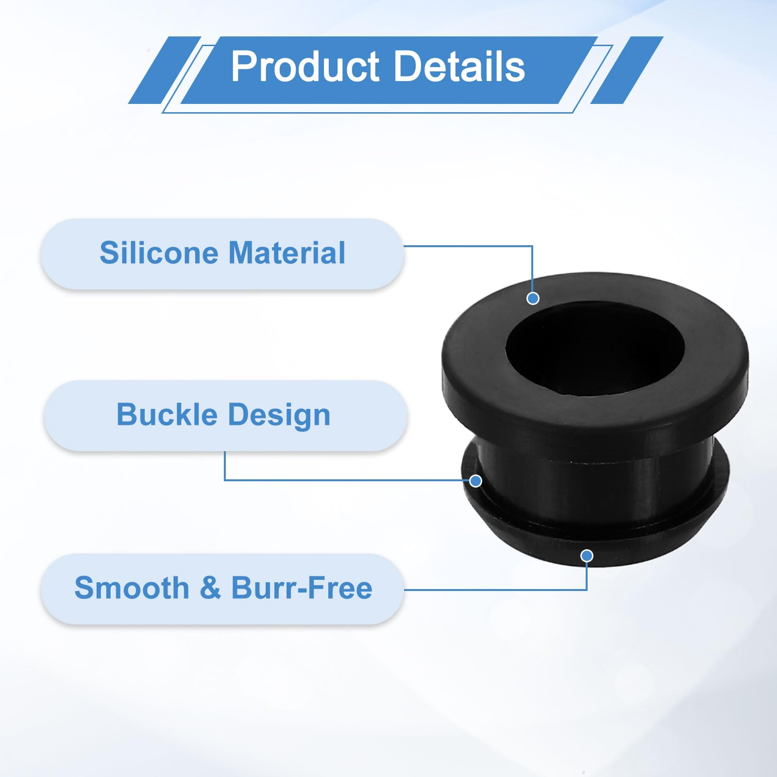 QUARKZMAN 12Pcs Passacavi In Gomma Adatti Foro Da 0.47" (12mm) Diametro Interno 0.39" (10mm) H 0.2"(5mm) ID Passacavi A Bombetta In Gomma Siliconica Guarnizione Per Scatole, Nero