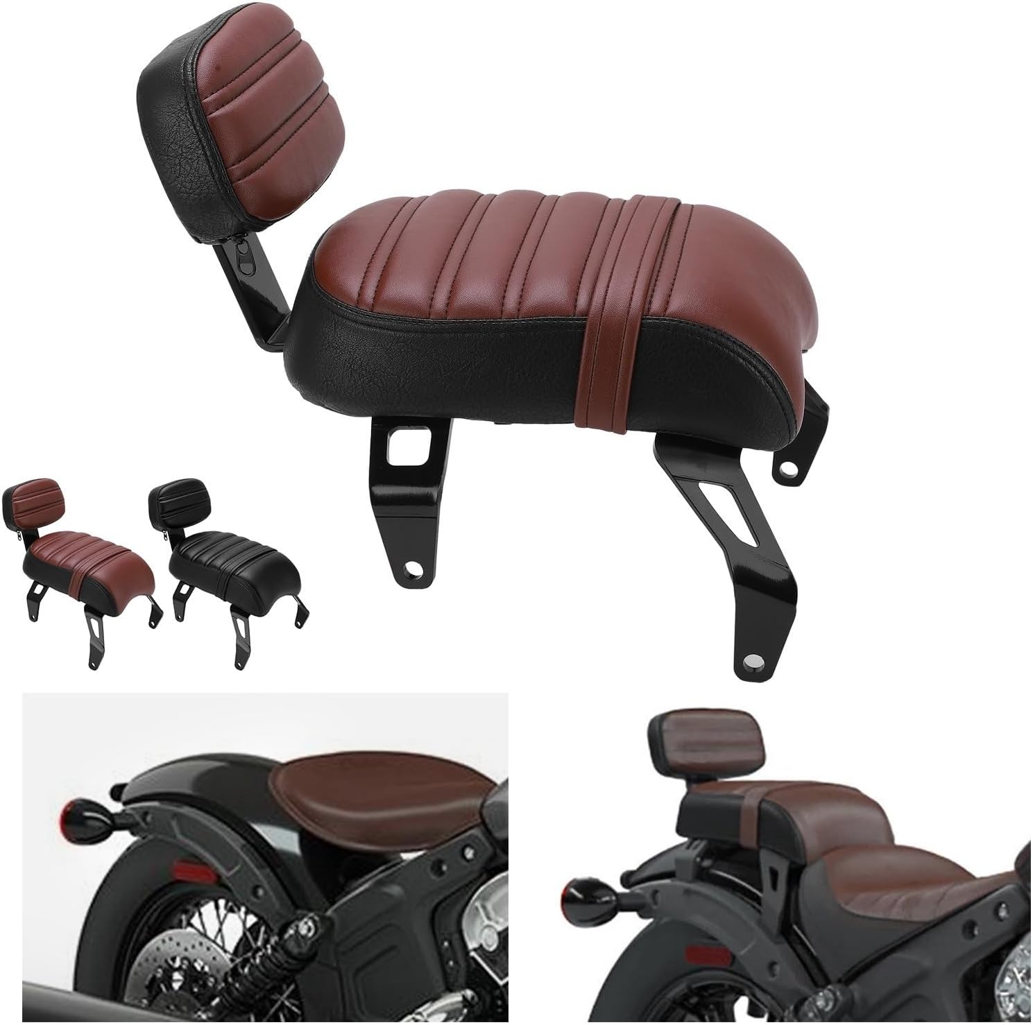 Motorcycle Backrest Pad Kits Motorcycles Rear Passenger for Seat with Backrest Kits Replacement for Bobber 2018‑2021 for