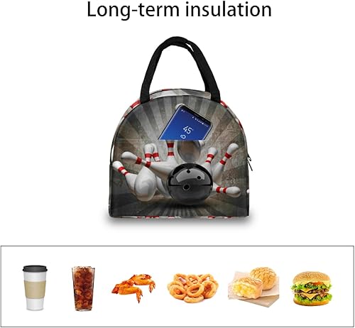 Miniatura 6 de Bolsa de almuerzo con bola de boliche, lonchera aislada para hombres y mujeres, bolsa de almuerzo a prueba de fugas, bolsa de preparación de