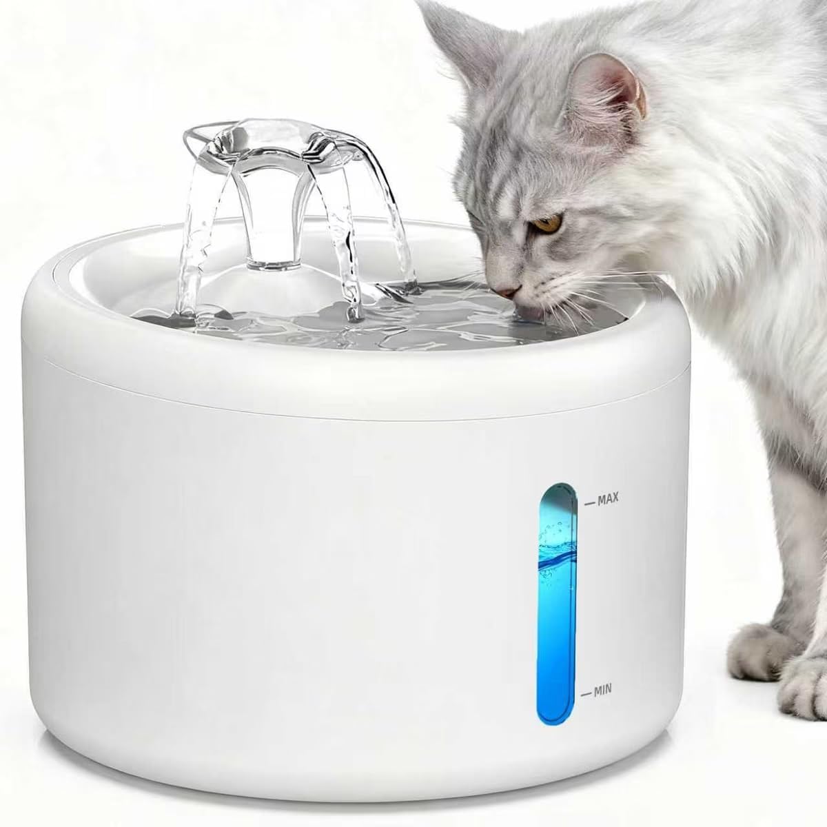 Fuente de Agua para Gatos y Perros Casfuy W9 Blanca 2.5L