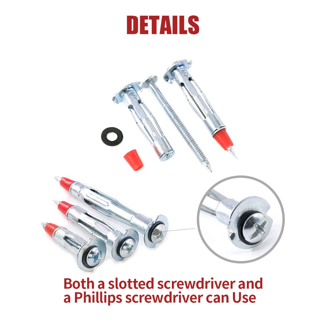 Hilitchi Anchor Kit - 24 Wall Drive Anchors -4