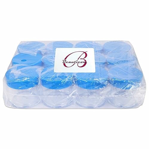 Miniatura 7 de Beauticom 1.06 oz1.0 fl oz (1 fl. oz.) Tarros de plástico transparente de doble pared a prueba de fugas con tapas superiores planas para cremas,