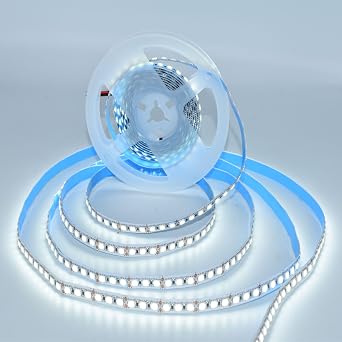 LED Strip Lights, DC 12V 16.4ft/5m SMD 5050 Super Bright 20000LM 600 LEDs Light Strips, Flexible Non-Waterproof LED Ribbon Strip for DIY Christmas Home Kitchen White 6500K