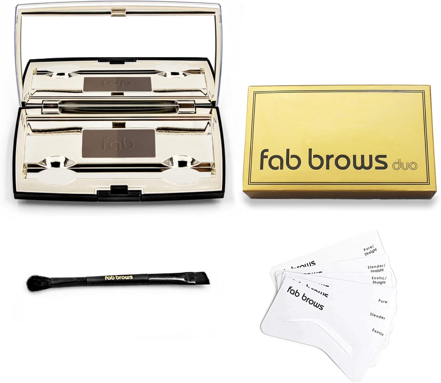 Fab Brows Duo Eyebrow Kit, Ultimate Brow Kit with Compact Powder Mirror