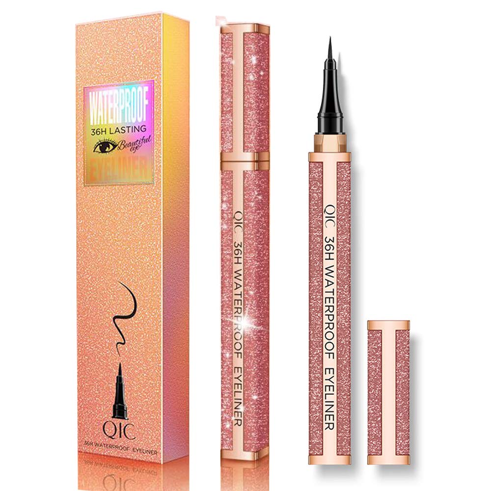 Eyeliner Pen, Waterproof Liquid Eyeliner, Quick Drying 36H Long Lasting Color Lock Liquid Eye liner Pen,Stay All Day Waterproof Smudgeproof Liquid Eye Liner Black (Orange)