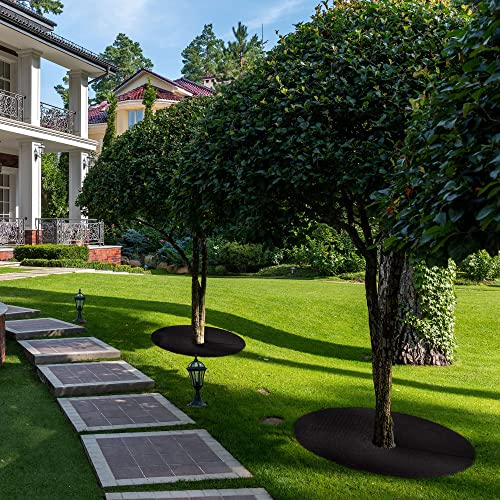 32.5 Inch Non-Woven Tree Mulch Ring（6 Pack）, Weed Barrier Mat,Degradable Tree Mulch Used To Inhibit Weed Growth And Landscape Weed Control Plant Root Protection (Black-6 Pack) #TOP5