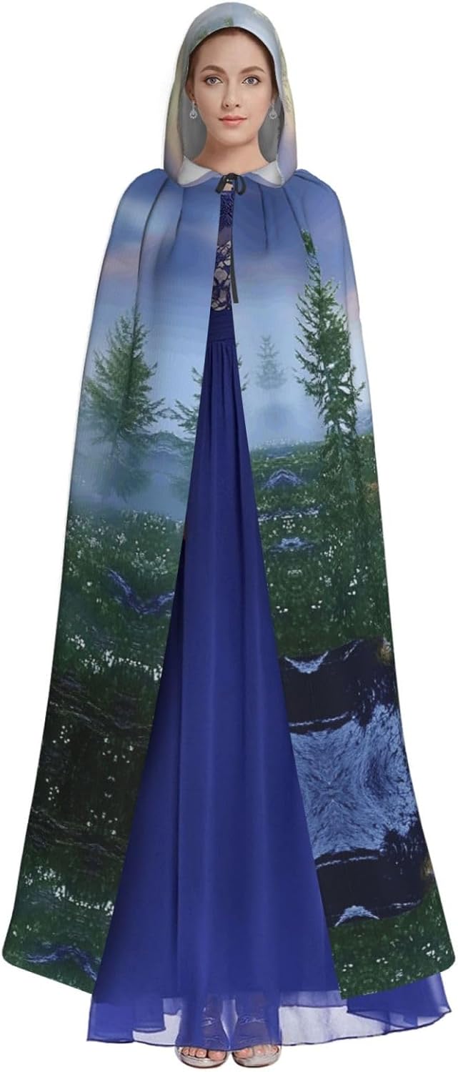 boreal forest Unique Darkness Poncho Shawl - Customizable Wearable Blanket for Women, Perfect Halloween Costume Accessory, Knight, Akatsuki, and More