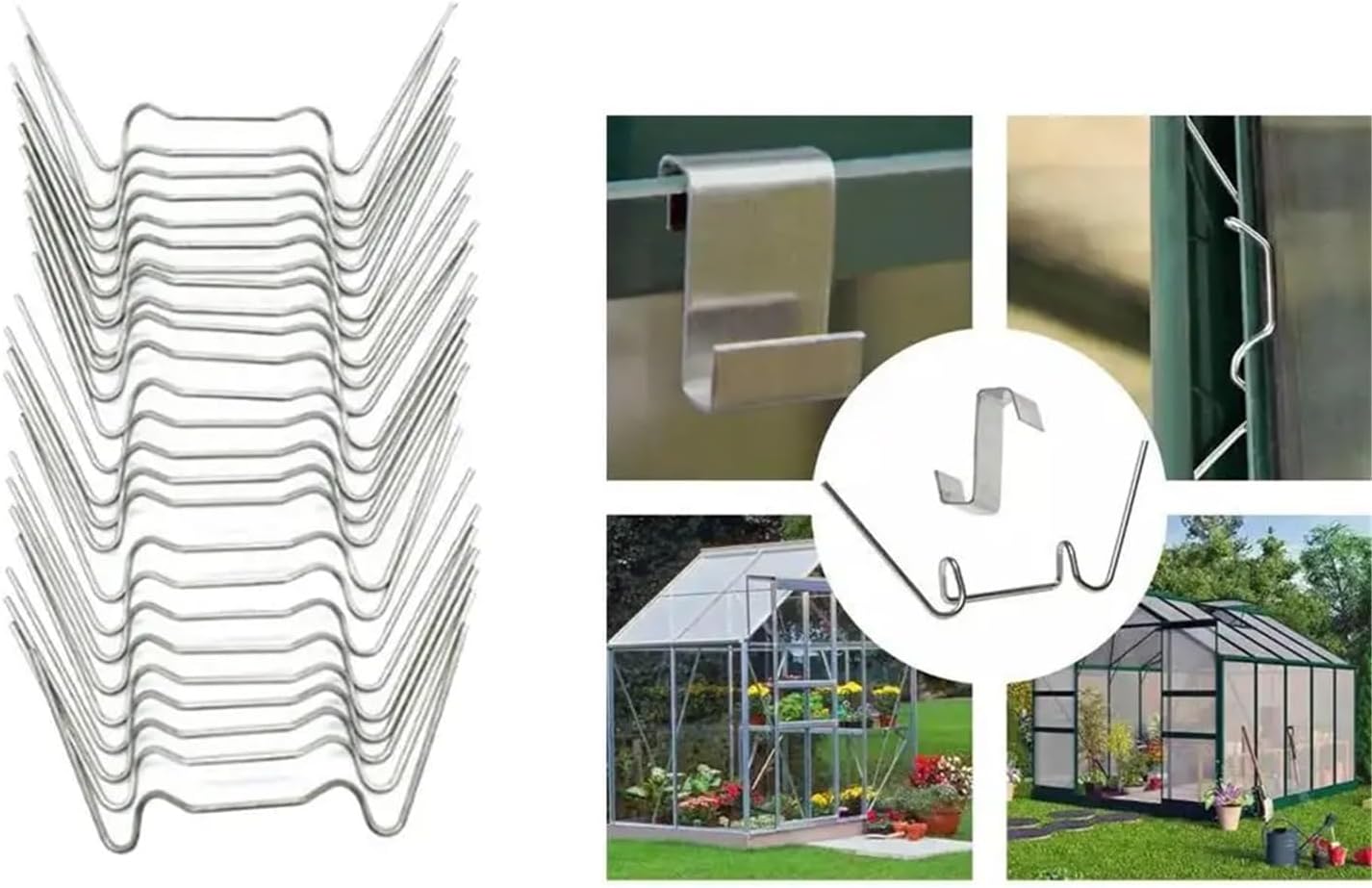 Greenhouse Glass Clamp Wire 100PCS Stainless Steel Glazing Clips Greenhouse Clamps
