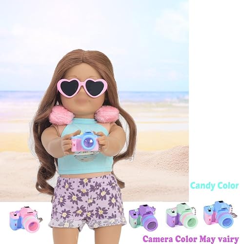 Miniatura 8 de Juego de accesorios de ropa de muñeca de 18 pulgadas, maleta de tamaño grande, accesorios de muñeca de moda para muñecas de 18 pulgadas