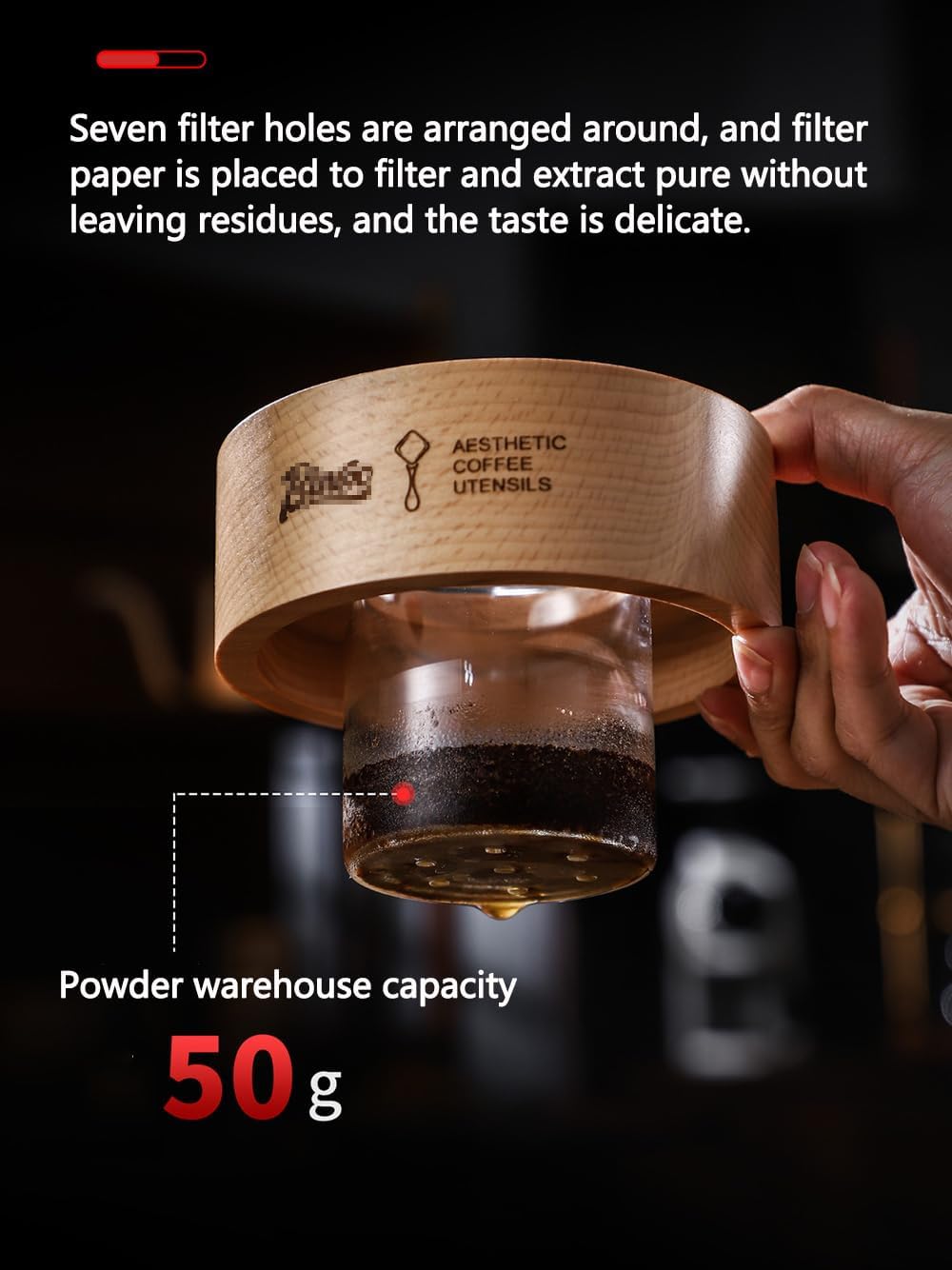 Cold Brew Coffee Maker, 15oz Ice Slow Drip Coffee Maker, Borosilicate Glass Pour Over Coffee Brewer for Home Coffee Bar