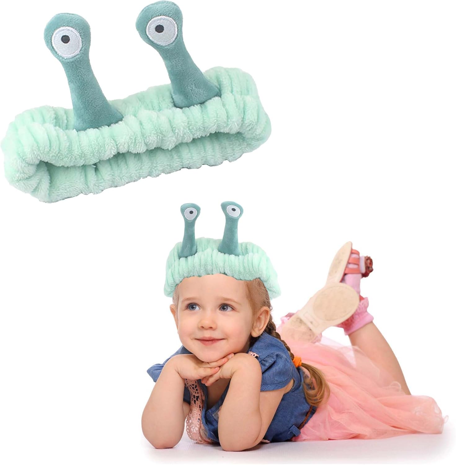 Snail Headband Makeup Cute Green Spa Headband for Facial Skincare