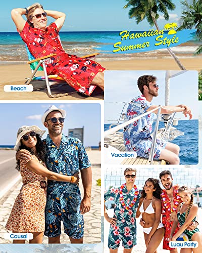 Poekuao Conjunto de roupa masculina havaiana para praia de verão, 2 peças, floral, tropical, manga c
