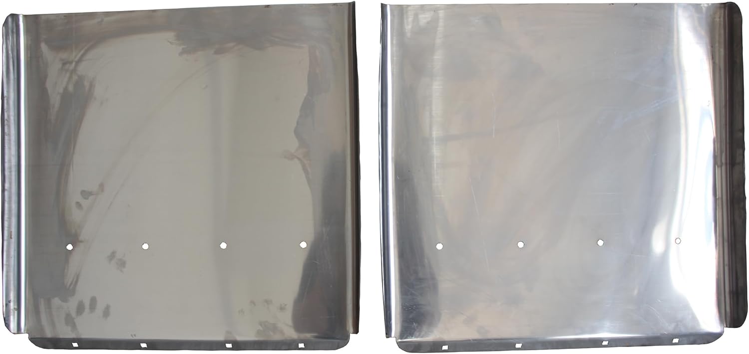 24in x 24in Polished Stainless Steel Quarter Fender Set Mud Flap Hangers with Tube Bracket Mounting Hardware and Bolt Mounting Brackets fit for Semi Trucks (24"×24")