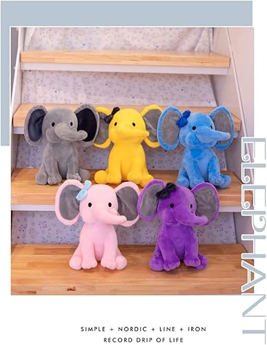 Miniatura 3 de Bedtime Twinkle Toes - Juguetes de peluche de elefante, para niños y niñas, mide 10 pulgadas (cuerpo naranja y orejas blancas)