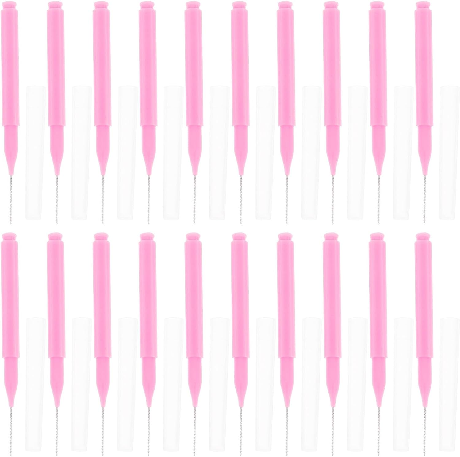 100pcs Soft Plastic Interdental Cleaning Brushes for Braces and Gum Care, Dental Flossing Tooth Mini Brushes for Oral Hygiene and Tight Teeth Gaps