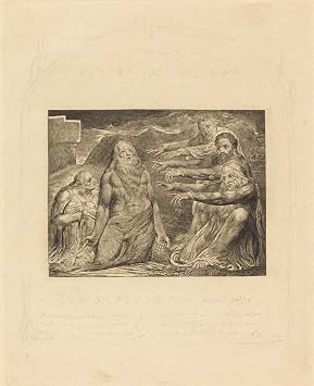 Art Print William Blake, Job Rebuked by His Friends, 1825, Historic Wall Decor 11in x 14in