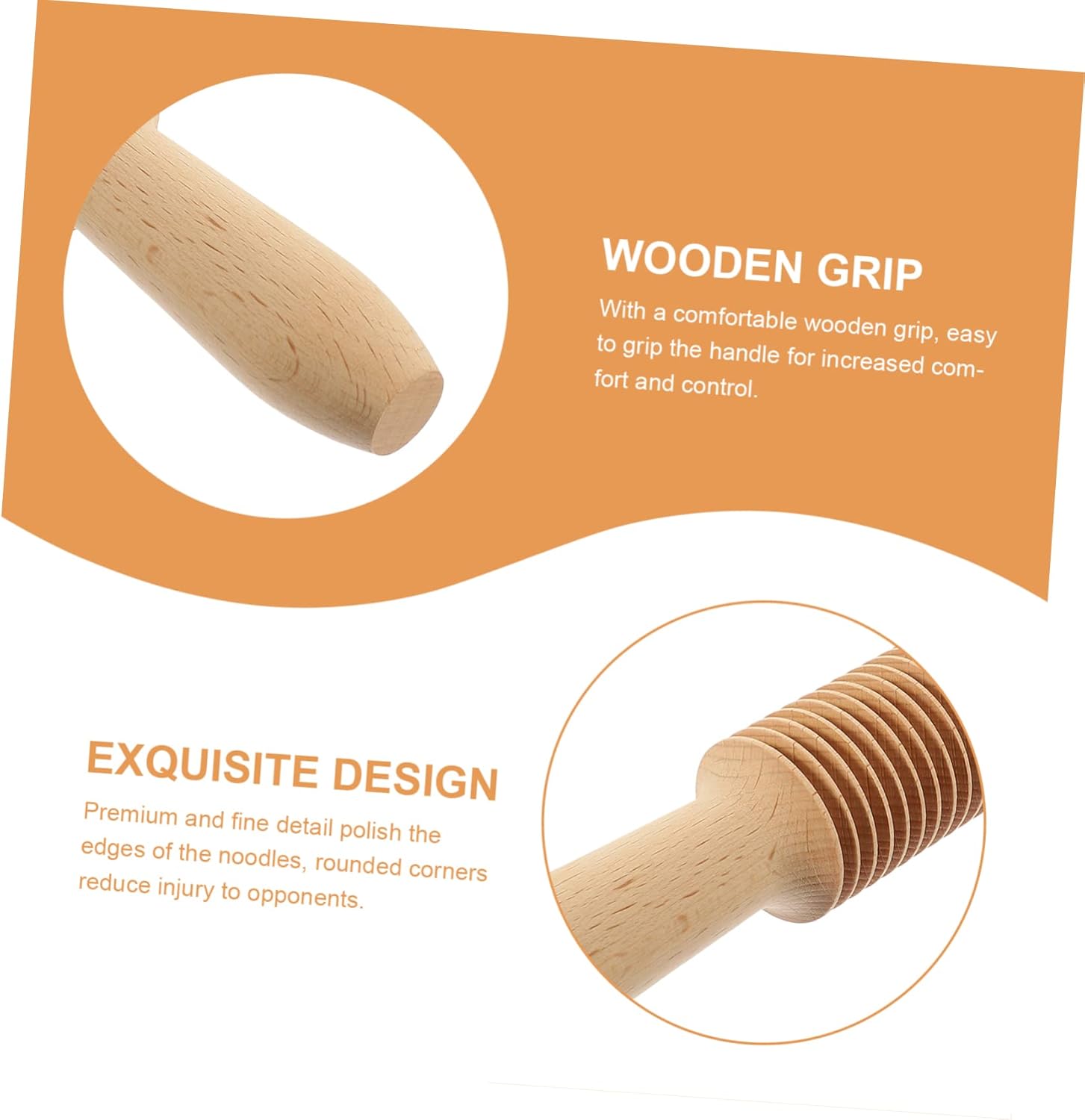 Wooden Spaghetti Roller with Grooved Surface Noodle Lattice Cutter and Dough Rolling Pin for Pastry Pizza Handmade Noodles Baking and Kitchen Cooking Tools