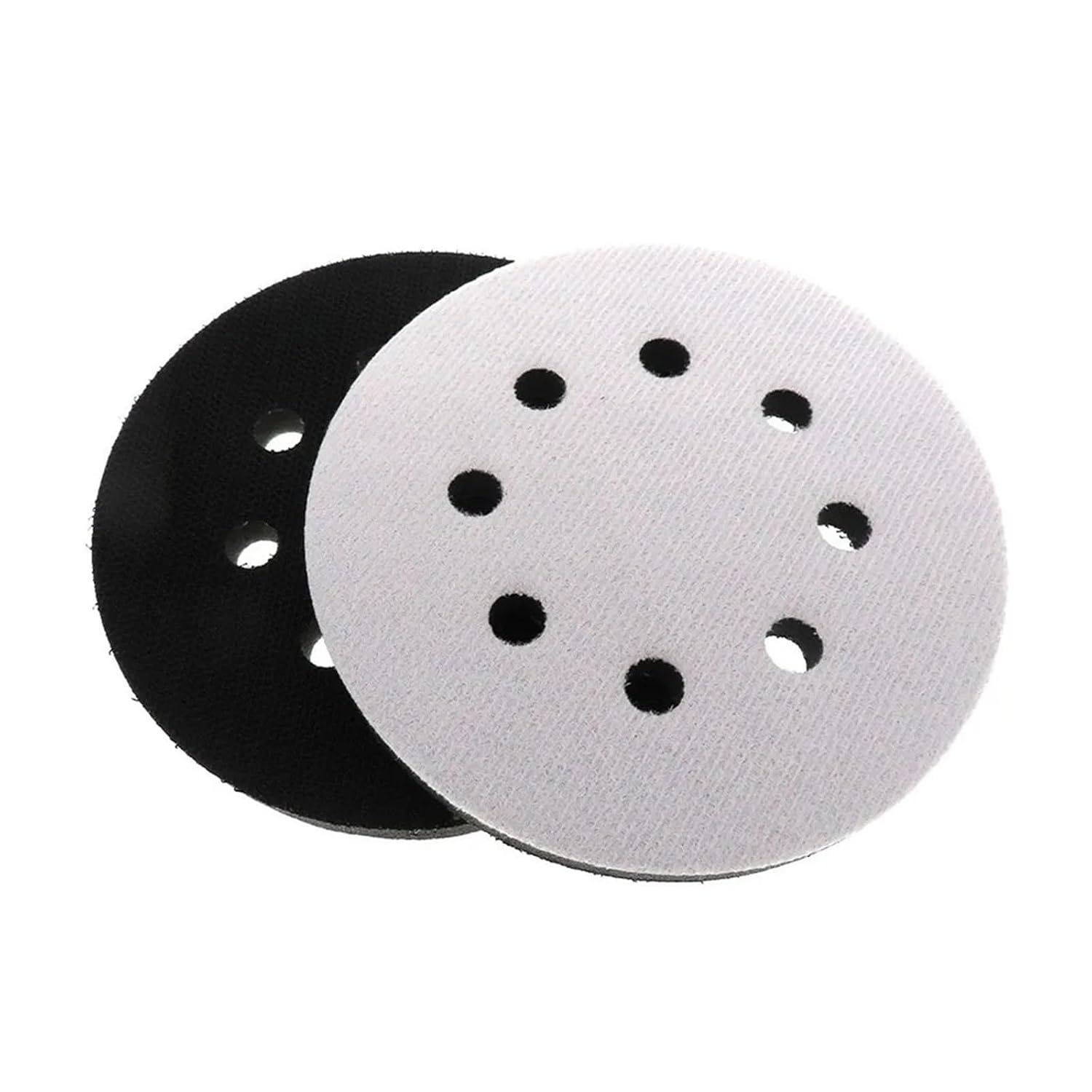 2Pcs 5 Inch Soft Sponge Interface Pad - 125mm 8 Holes, Hook & Loop for Sander Polishing