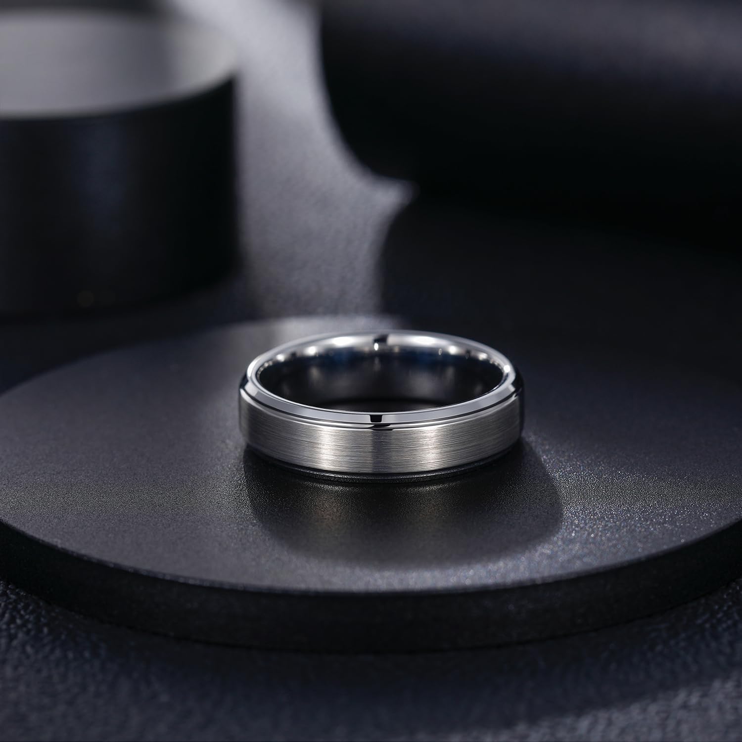 Greenpod 6mm 8mm Black Tungsten Rings for Men Women Brushed Wedding Bands Ring Matte Finished Comfort Fit Size 4-15