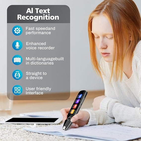 Translation Pen Reading Tool, Text to Speech Scanning Reading Pen, Smart Pen with Voice and Photo Translation