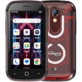 Unihertz Jelly Star World's Smallest Android 13 Smartphone with Clear Design and LED Light NFC OTG (Red)