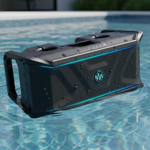 Gemini Floating Pool Speaker, Waterproof, 20-Hour Battery, LED