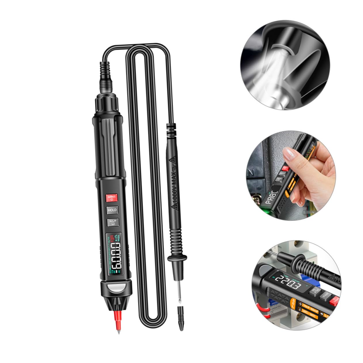 Broadcast Pen Multimeter Tester Voltage Tester for Household Electrical Resistance and Continuity Testing Non-Contact Voltage Detector