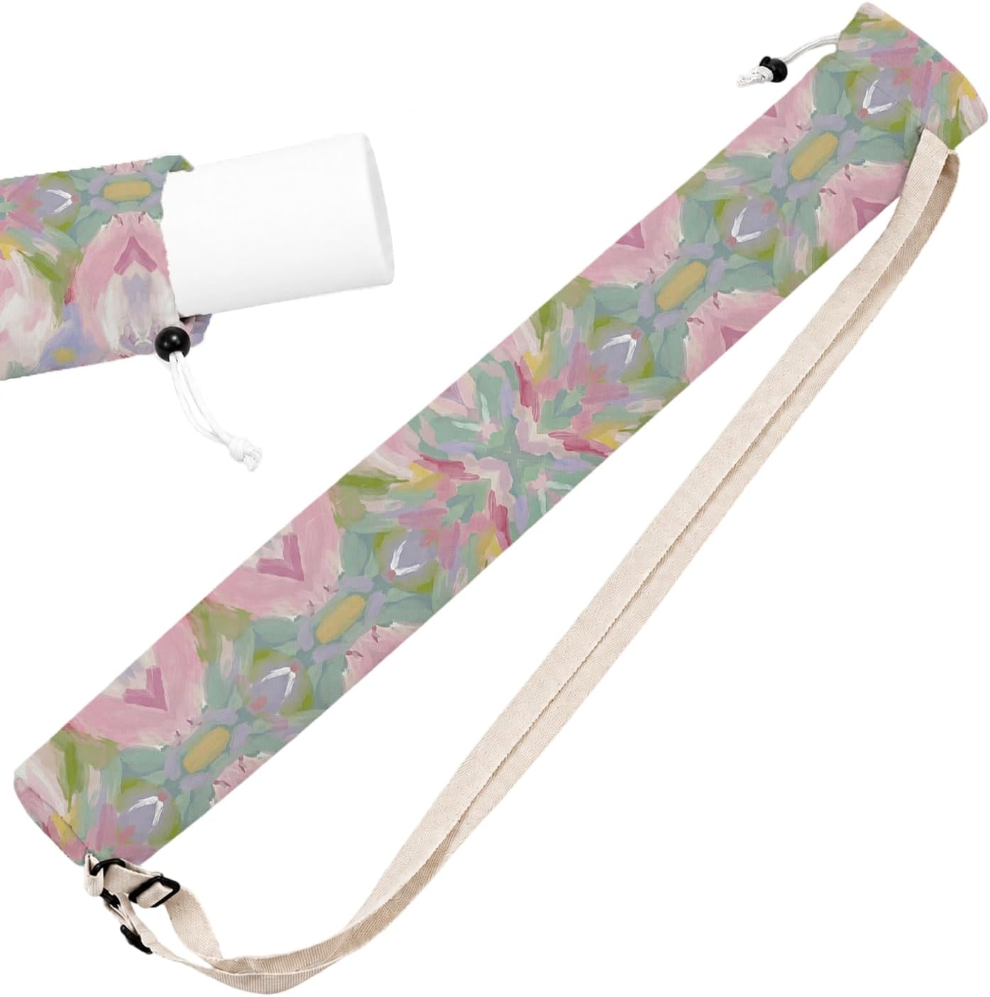 Preppy Grandmillennial Floral Mahjong Mat Bag with Adjustable Straps