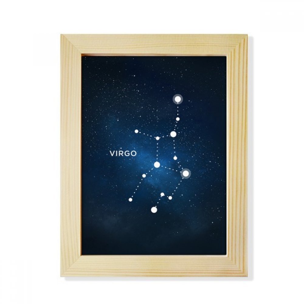 Constelación de Virgo decoración sin taladrar con marco de madera estable de 6x8