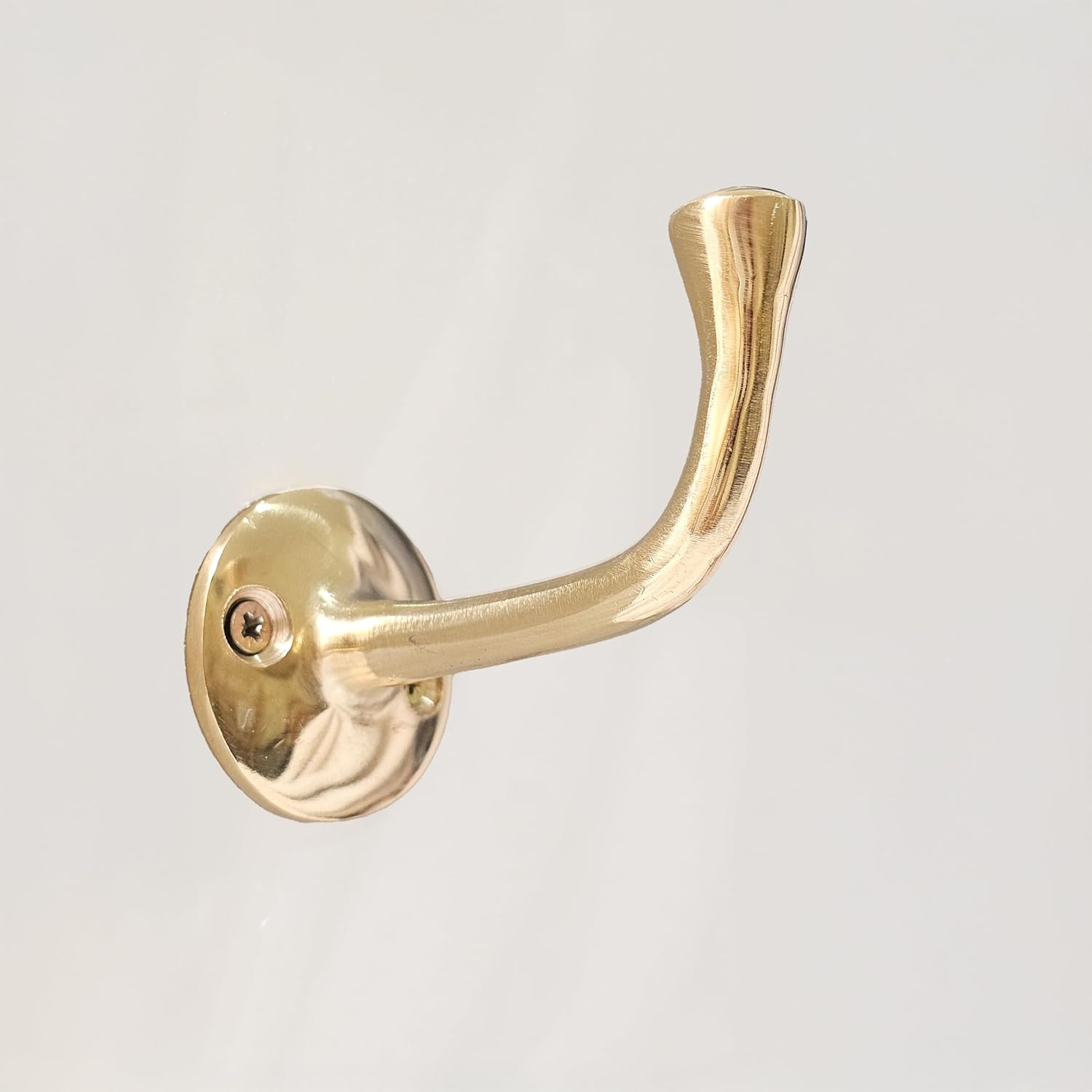 Handcrafted Brass Hook Set of 2, Antique Brass Coat Hooks, Brass Hooks for Wall Decor and Entry Storage, Minimal Wall Hook Hardware for Bathroom, Kitchen or Mudroom