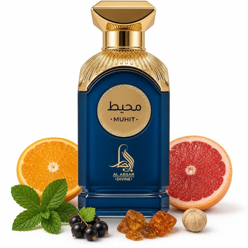 MUHIT 3.4oz EDP Spray for Unisex – Fresh Citrus Bergamot & Mint Perfume | Blackcurrant, Ambroxan & White Musk | Long Lasting Travel Size Perfume