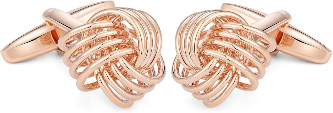 HONEY BEAR Twist Knot Cufflinks for Mens Shirt Wedding Business Gift
