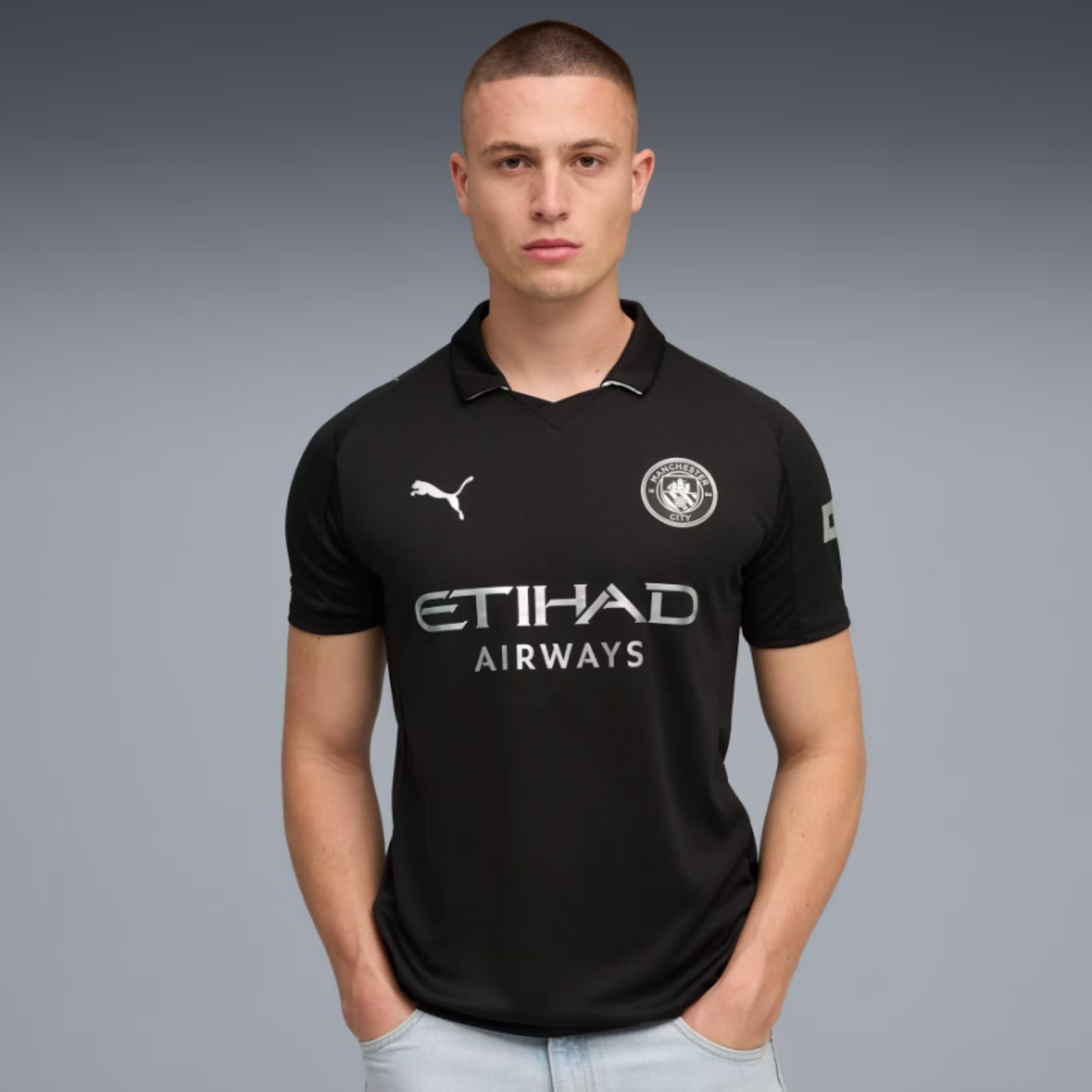 PUMA Original ManCity Trikot Herren [Away 25/26] Offizielles Manchester City Trikot [Spieler oder Personalisiert] Fussball Sportbekleidung Sport Tshirts Herren Fußball Shirt Männer