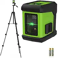 Self Leveling Laser Level with Tripod,DEGLASERS 100ft Green Cross Line laser lever,Lazer Leveler Tool for Picture Hanging Floor Tile Wall Home Renovation, Indoor Project, Battery Included