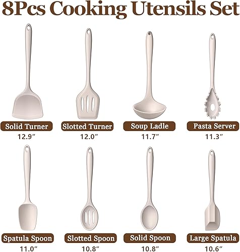 Miniatura 2 de LIANYU Juego de utensilios de cocina de 8 piezas, juego de utensilios de cocina de silicona, herramientas de cocina resistentes al calor para