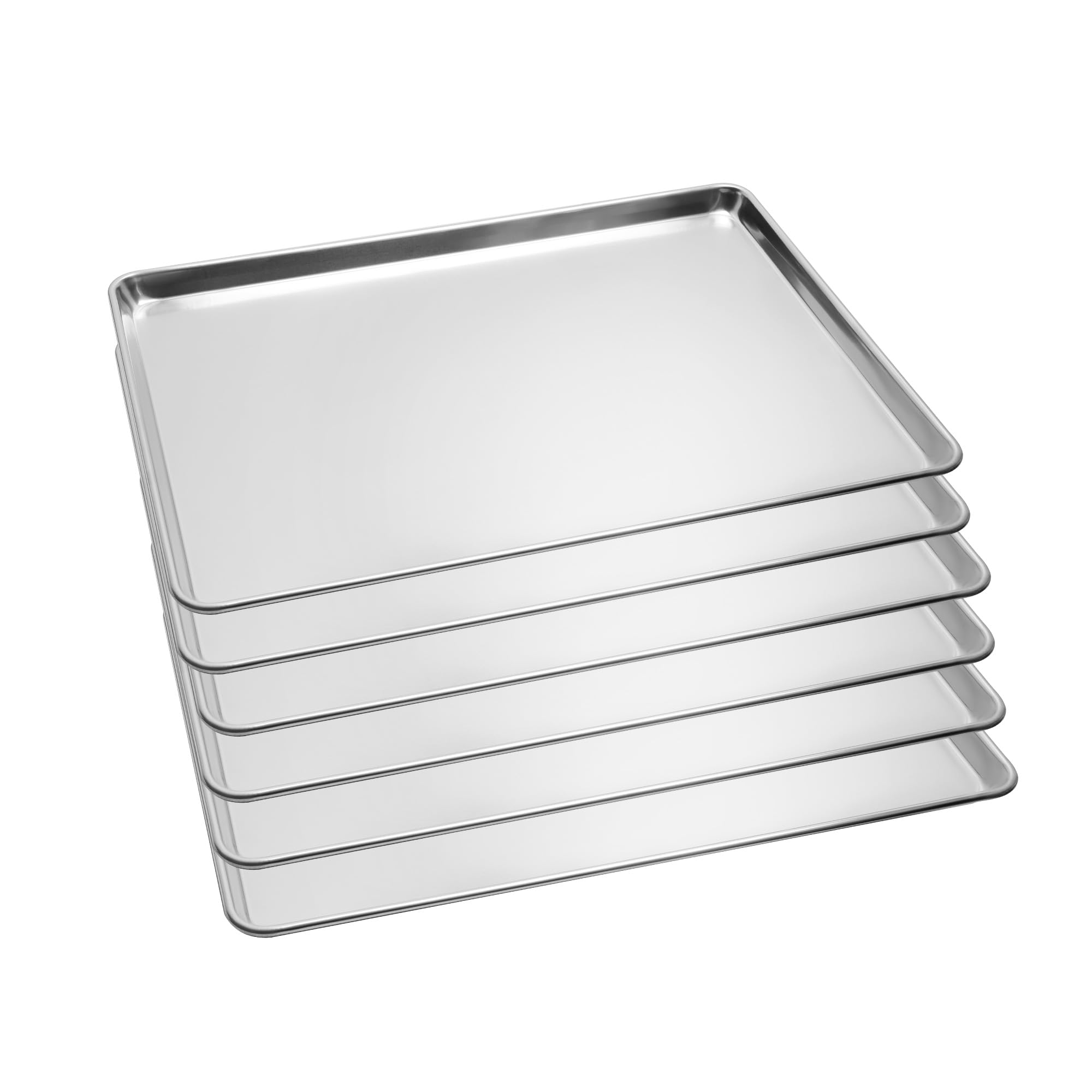 STEELUS 6 Pack Full Size Baking Sheet Pans, Aluminum Commercial Cookie Sheets Non-Stick, 26"x18"