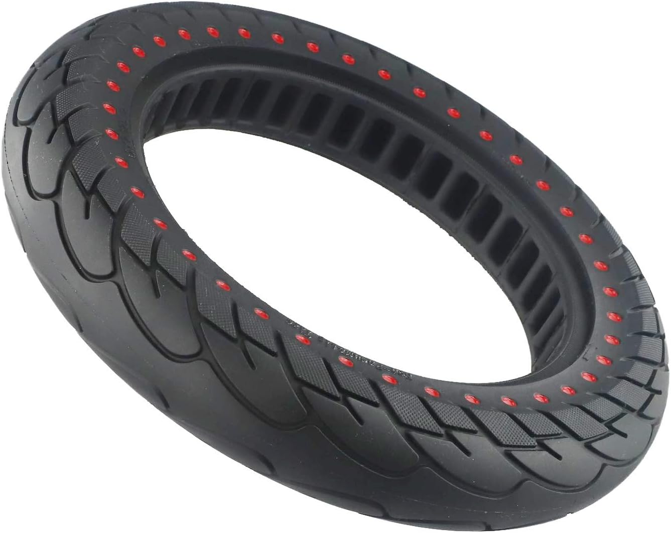12 Inch Electric Scooter Wheel, 12x2 1/4（57-203) Punctureproof Rubber Tyre Front Rear Replacement, E-Bike E-Scooter 12x2.125 Punctureproof Solid Rubber Tires (Red)