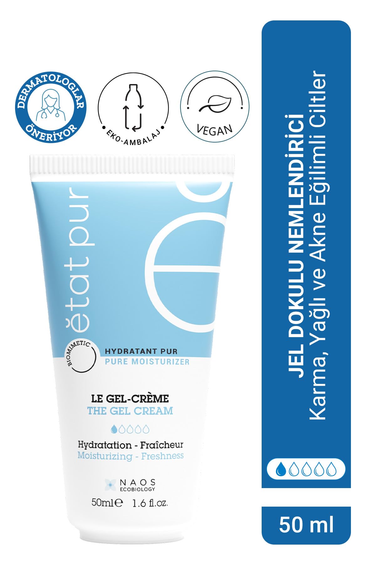 Etat Pur The Gel Cream Karma ve Yağlı Ciltler İçin Jel Dokulu Rahatlatıcı Nemlendirici Yüz Kremi 50 ML