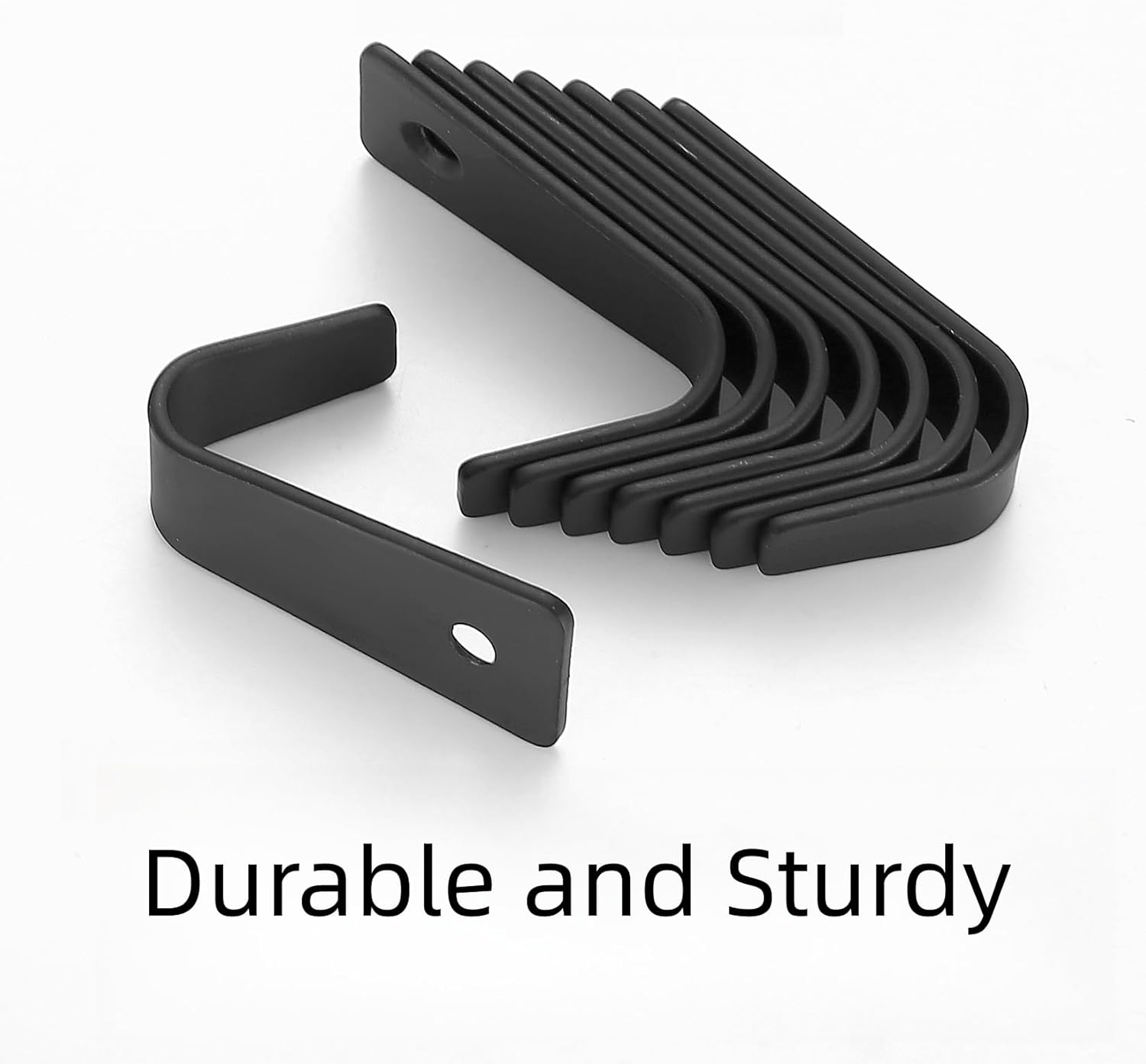 10 Pack Black Curved Wall Hooks with Screws - 4cm Heavy Duty Steel Hooks for Doors & Walls, Bathroom Towel Hooks, Coat & Key Hooks for Home Organization (40x30x20mm)