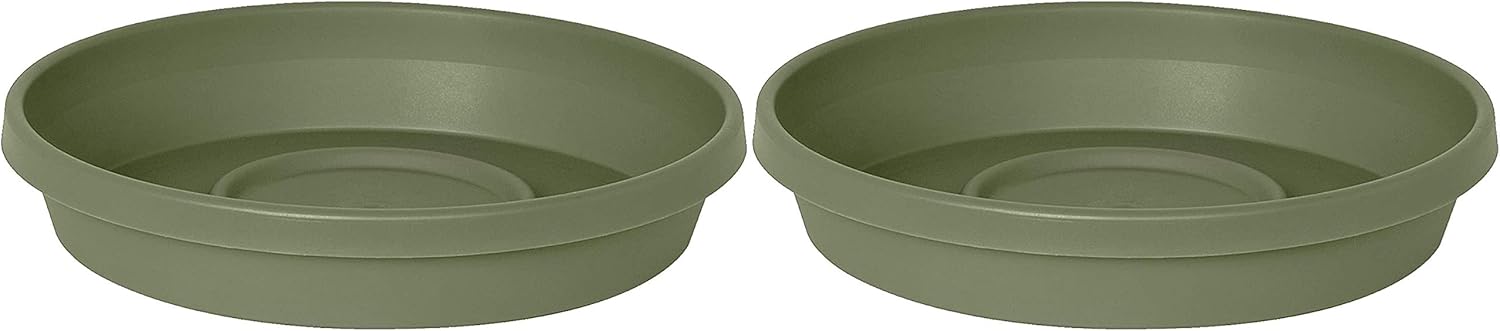 Bloem Terra Plant Saucer Tray for Planters 17-24 Taupe, Pack of 2