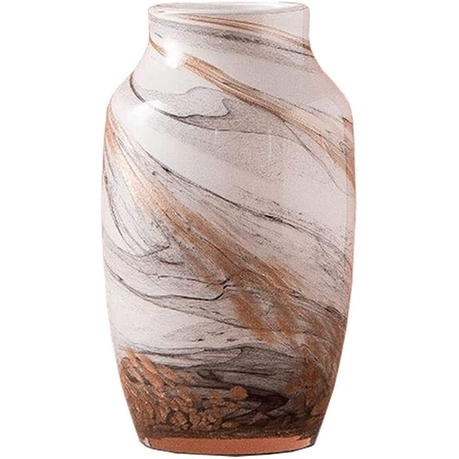 Ngdfgr As Known Fashion Vase Light Luxury Sand Gold Texture Exquisite Glass Flower Vases Creative Decoration Ideas Shelf Decor Eclectic Flowerpot Decoration (A),A