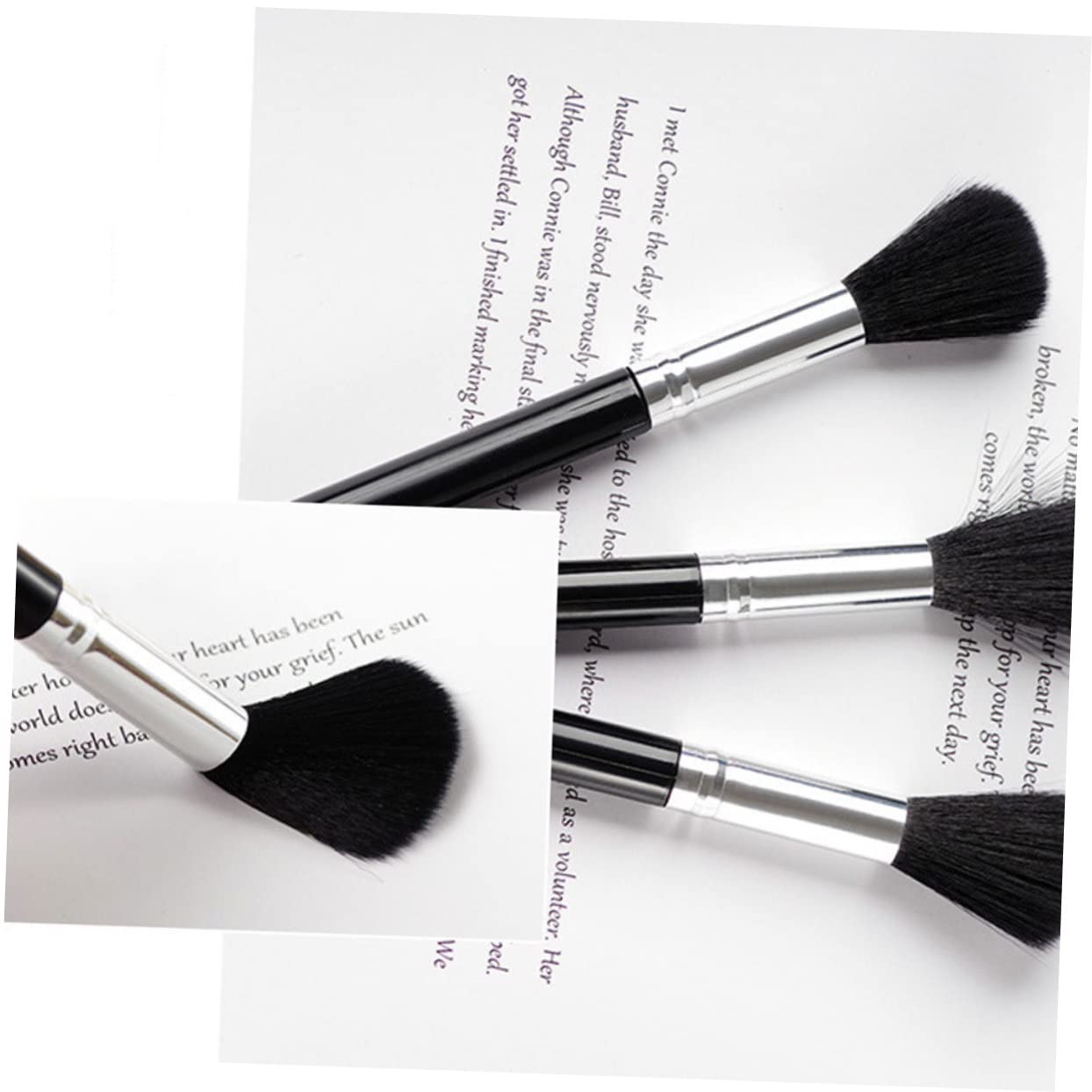 Outanaya 4 Pack Fingernail Brush Set Nail Dust Brush for Nail Salon Black Easy to Use Manicure Tools Perfect for Home and Professional Use