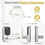 Keypad Smart Door Lock withHandle: 5-in-1 (APP/Fingerprint/Card/Keypad Code/Physical Key) – Ditch Key Loss/Forget Anxiety, Secure Home/Hotel/Bedroom Safety