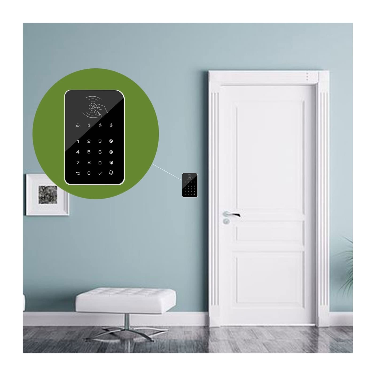 Clavier Tactile Sans Fil 2pcs RFID Bras De Carte Ou Désarmement Le Clavier De Mot De Passe For L'hôte D'alarme À La Maison Intelligente Tuya WiFi GSM Système D'alarme