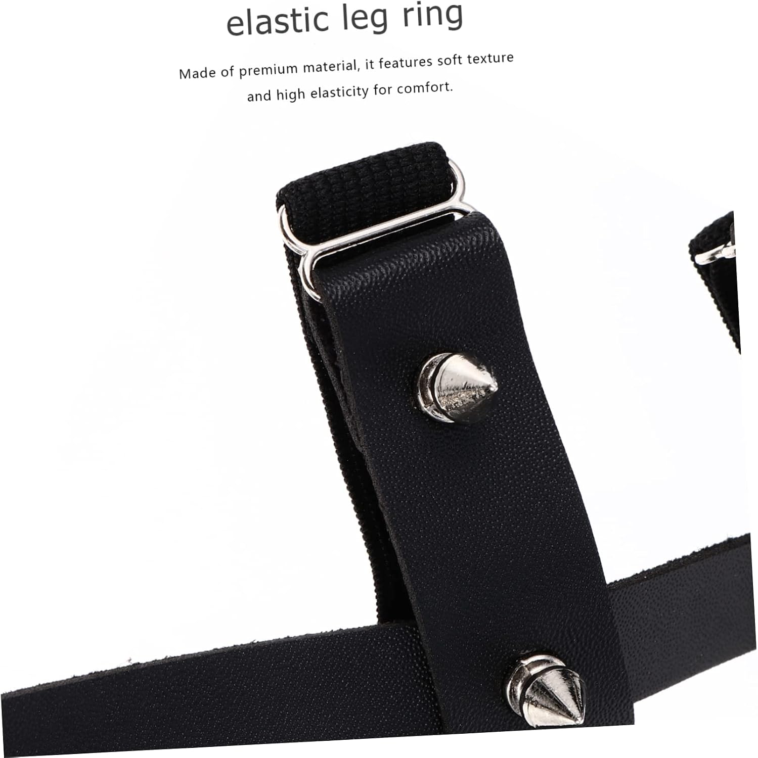 COLLBATH 1pc Punk Style Leg Rivet Design - Elastic Strap for Cosplay and Parties Unique Fashion Accessory for Socks