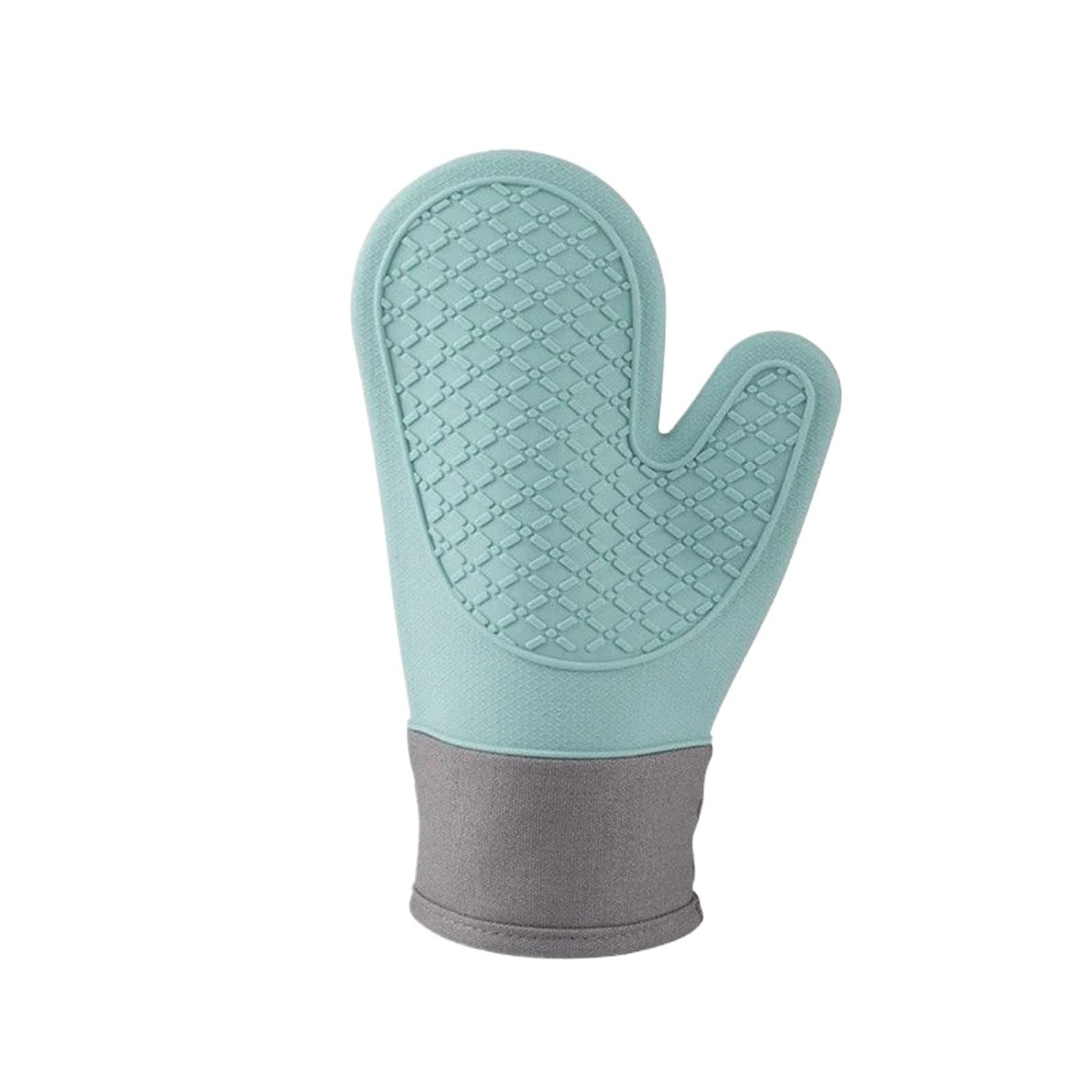 Clarture 2pcs Heat-Resistant Silicone Oven Mitts - Ideal for Baking, Cooking, and Grilling(Blue)